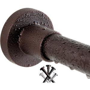 BRIOFOX Shower Curtain Rod 43-73 Inches Matte Bronze, Never Rust and Non-Slip Spring Tension Rod, Stainless Steel