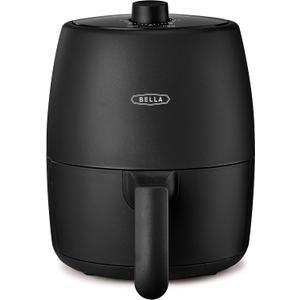 bella 2 qt Manual Air Fryer Oven and 5-in-1 Multicooker with Removable Nonstick and Dishwasher Safe Crisping Tray and Basket, 1200 Watt Heating System, Matte Black
