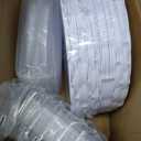 U-QE 100 Pieces White Plastic Plates - White Disposable Plates - Premium Hard Plastic Disposable Plates for Christmas and Party Use Including 50 Dinner Plates 10 '' & 50 Dessert Plates 7.5 ''