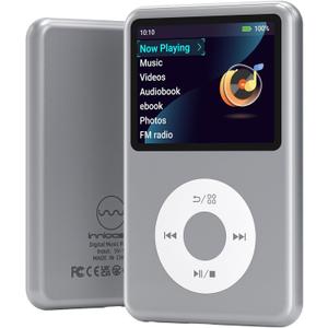 64Gb Mp3 Player with Bluetooth Y1 Portable Music Digital Players Supports Playlist Audiobook Video Nice Gadget for Kids Silver