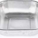 Colander Stainless Steel 5-Quart, Square Metal Strainers, Strainer for Kitchen Food, Dishwasher Safe