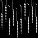 30 Pcs Christmas Plastic Icicle Twisted Plastic Icicle Ornaments Christmas Tree Hanging Decoration and Holiday Xmas Party Wedding Hanging(5.12 Inch,Clear)