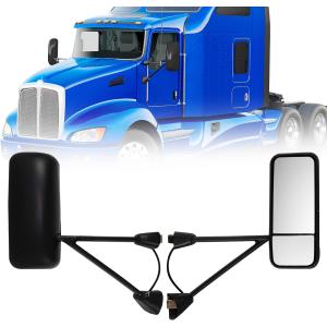 Door Mirrors for Kenworth T660 T600 T370 2008-2015 Replacement Passenger Right Side Mirror for Kenworth T660 Heated Adjustable Mirror for T660 T600 T370 Semi Truck Accessories Black