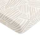 Babyletto 100% Organic Cotton Mini Crib Sheet, GOTS-Certified, Fitted 360, Ultra-Soft and Breathable Muslin - Oat Stripe