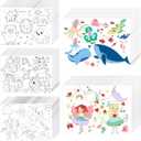 500 Pcs Disposable Paper Placemats Coloring Activity Sheets Paper 14"x10" Table Mats Disposable Dining Table Placemats Unicorn Coloring Placemat for Restaurant Thanksgiving Christmas Party DIY