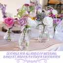 Bud Vases Set of 12, Glass Vase for Decor Centerpieces, Small Vases for Flowers, Clear Flower Vase Stripe Modern Bud Vases in Bulk, Vintage Vases for Floral Wedding Party Table Decoration Home Decor