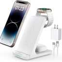 Wireless Charging Station, 3 in 1 Fast Wireless Charger Stand for Multiple Devices Apple Watch Ultra Series 11 10 9 8 7 6 SE 5 4 3 2, iPhone 17 16 15 14 13 12 11 Pro Max/Plus/Air/X/XS/XR/SE, Airpods