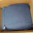 AAAAAcessories D-Shaped Chair Cushions, 2" Thick Dining Chair Pads with Ties and Removable, Machine-Washable Cover, 17" x 16", Set of 6, Blue