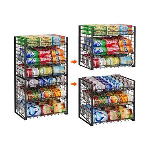 JKsmart 3-Tier Stackable Can Rack Organizer for Pantry, Adjustable Can Storage Holder for Various Ounces of Canned food Soda Drinks, Can Dispenser for Kitchen Cupboard Cabinet, 2 Pack