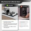 Silicone Coffee Mat 24"x16" Removable - Dish Drying Mat for Coffee Makers, Kitchen Sink & Kitchen Countertops | Non-Slip Heat-Resistant Coffee Bar Accessories Black