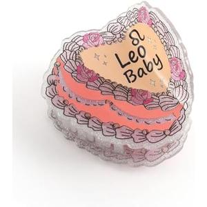 Leo Baby Hair Claw, Personalized Acetate Hair Clip, 7cm/2.75in, Pink and White 2 Packs
