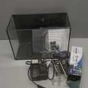 Fish Tank, 3 Gallon Ultra-Clear Glass Fish Aquarium, with Separator Plate for Betta, Fish Tank Starter kit with Filter and Led Light, Black, Black transparent with Adjustable Light