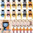 Roowest 12 Set Graduation Mini Stuffed Animals with Gifts Box Bouquet, Small Plush Animal Bear Toy Keychain Gift Set for 2026 Kindergarten Preschool Graduations Party Classroom Exchange Gift (Bear)