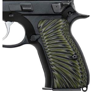Cool Hand G10 Grips for CZ 75/85 Compact, CZ P-01, P100, C100, Tristar T100, CZ PCR, CZ 75 D, Black Gun Grips Screws Included, Sunburst Texture, Thickness 1/4"