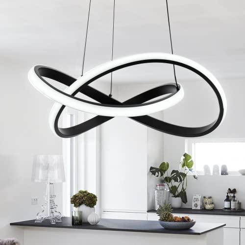 MAYNA Modern LED Pendant Light Fixture, Contemporary LED Chandelier with Irregular Ring Lights, Adjustable Modern Chandeliers for Dining Room Kitchen Entryway Living Room Bedroom, 6000K Daylight
