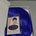 BERON 14 Inches Royal Blue Wig Short Curly Wig Dark Blue Bob Wigs Women Beach Wave Wigs for Cosplay Costume Party Hairnet Included