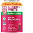 SmartyPants Organic Women's Multivitamin Gummies: Biotin, Probiotics, Methylfolate, Omega 3 (ALA), Vitamin D3, C, Vitamin B12, B6, A, K & Zinc, Inositol, Gluten Free, 120 Count (30 Day Supply)