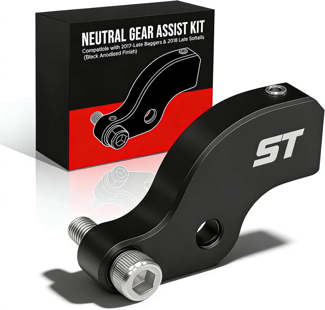 Neutral Gear Assist Kit for Harley M8 Touring & Softail Models Compatible with 2017-Late Baggers & 2018-Late Softails (Black Anodized Finish)