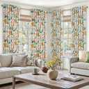 Topfinel Boho Floral 96 Inches Long Curtains for Bedroom Modern Organic Room Darkening Thermal Insulated Soundproof Window Treatments Drapes for Living Room Dining Room Sage Green 2 Panels 8Ft, 52"W x 96"L