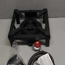 Llamaviva Propane Burner, High Pressure 100,000 BTUs Single Gas Stove with Water Bag& 4.1ft Adjustable Hose with Regulator, Propane Stove for Outdoor Cooking, Seafood Boil, Turkey Fry