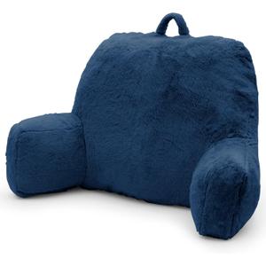 Reading Pillow Large Bed Pillow,Backrest Pillow with Arms, Back Support Pillow for Sitting Up in Bed, Couch for Adults Lounging Bedrest,Blue
