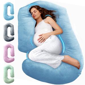 PILLANI Pregnancy Pillows for Sleeping - V C U Shaped Full Body Pillows for Adults with Removable Washable Cover, 57inch Cooling Maternity Pillow for Pregnant Women, Support for Back Belly Legs