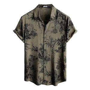 JOTOOK Mens Hawaiian Shirt Short Sleeve Button Down Tropical Shirts Casual Floral Summer Beach Shirt Vintage Shirt Small Khaki Flower, Small