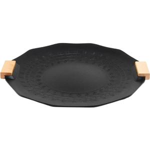 Non-Stick Korean BBQ Grill Plate, Outdoor Ovenware and Picnic Frying Pan for Barbecue, Camping and Tableware Supplies (WSKP-003W)