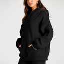 Trendy Queen Womens Oversized Hoodies Fleece Sweatshirts Fall Fashion Pullover Sweaters Winter Clothes (Black, L)