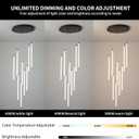 Siittoo Modern Led High Ceiling Chandelier with Remote Control,9 Lights Long Foyer Chandeliers for High Ceilings, Dimmable Pendant Light Fixture for Entryway Staircase Foyer Hallway Living Room