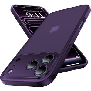 for iPhone 17 Pro Max Case, [Ribbed Non-Slip Sides] [Military-Grade Drop Protection] [Full Camera Protection] Anti-Yellow Soft-Touch Shockproof Slim Phone Case for iPhone 17 Pro Max, Purple