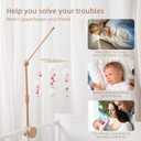 Let's Make Baby Crib Mobile Arm - Wooden Baby Mobile Crib Holder 31 inch for Mobile Hanging Baby Crib Attachment for Nursery Decor