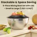 Mixing Bowls with Lids Set 10pcs | Stainless Steel Mixing Bowls with Graters and Egg Whisk,Nesting Bowls Set for Baking, Cooking, Meal Storage(1.2QT-5.5QT) (Khaki)