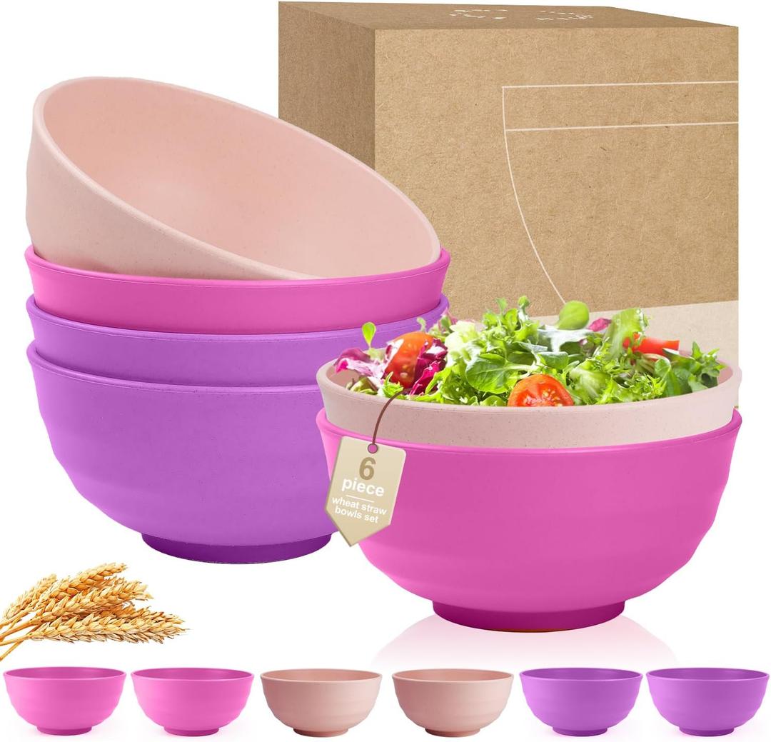 Wheat Straw Bowls Set 60 OZ Large Capacity Dinner Bowls Unbreakable Large Cereal Bowls Set of 6 Microwave and Dishwasher Safe Bowls for Kitchen Large Bowl for Serving Ramen Salad - Flower Wheat Straw Bowls Set 60 OZ Large Capacity Dinner Bowls Unbreakable Large Cereal Bowls Set of 6 Microwave and Dishwasher Safe Bowls for Kitchen Large Bowl for Serving Ramen Salad - Flower