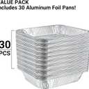 Aluminum Pans Half Size, 9X13, Extra Heavy Duty Disposable Foil Pans For Baking (30 Pack) Roasting & Chafing, Deep Tin Foil Bakeware, Steam Table Tray, Cookware, Food Prepping, Cake & Oven Pan