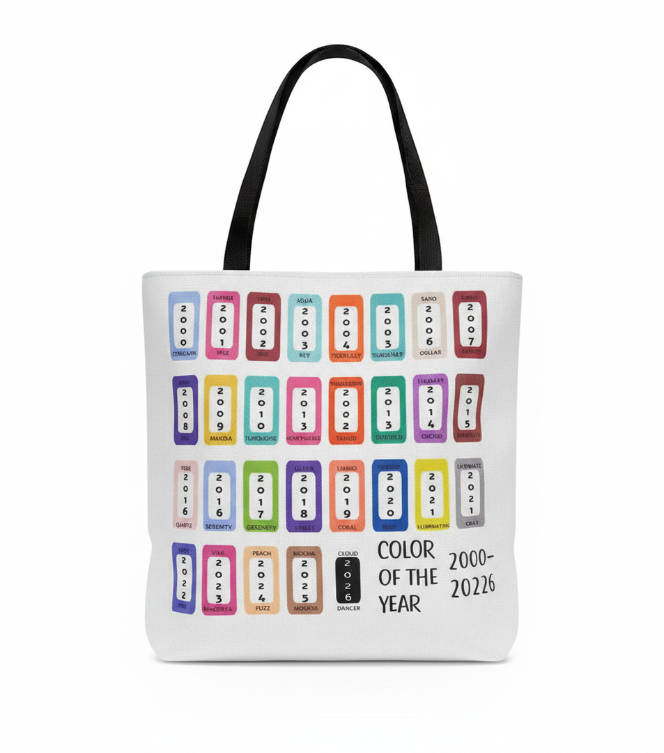 EVERY COLOR OF THE YEAR 20002026 INCLUDING CLOUD DANCER Tote Bag