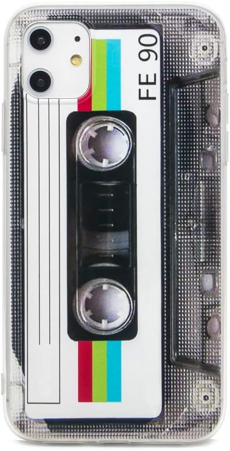 FAteam Matte Finish Heavy Duty Soft Back Cover with TPU Soft Bumper Cassette Tape Case Compatible with iPhone 11