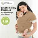KeaBabies Baby Wrap Carrier - All in 1 Original Baby Carrier Newborn to Toddler Sling, Easy to Wear, Hands Free Bonding, Lightweight, Breathable Infant Wraps (Warm Hearth), 7-35lbs