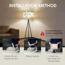 Drum Flower Lamp Shades for Table Lamps 12" Top x 12" Bottom x 8" High Linen Lampshade set of 2 Lamp Shade with E27 to E26/E14 Adapters for Floor Lamps Bedside Lamps, Assembly Required (pattern 9)