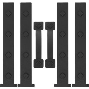 Garage Door Magnetic Decorative Hardware, 6 Pieces Rectangle Garage Door Magnets Accents Curb Appeal Faux Hinges and Handles Garage Door Decor Hardware Kit, Black(4 Hinges+2 Handles)