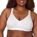 Playtex Women's Wireless Bra, 18 Hour Plus-Size T-Shirt Bras, Ultimate Lift, Moisture-Wicking, 474c (White, 42B)