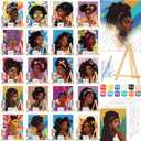 Zhanmai 20 Pack Pre Drawn Canvas for Painting Drawn Canvas Paint Kit Pre Printed Canvases for Sip and Paint Party Favor DIY Virtual Party Birthday Gifts Adult's Date Night(Charming Women)