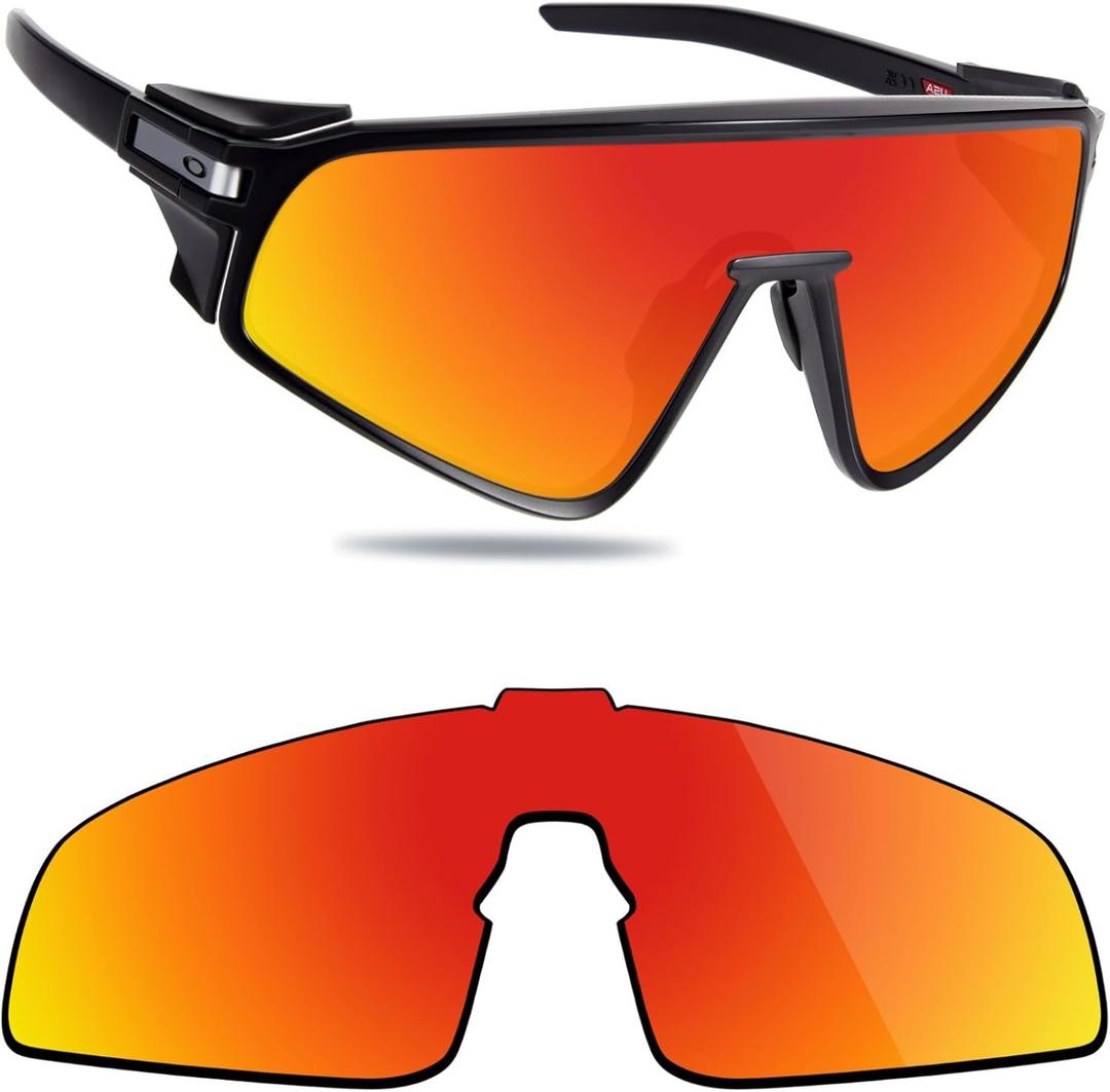Fiskr Polarized Lenses Replacement Compatible with Oakley Latch Panel OO9404 Sunglasses, Impact Resistant & Perfect Fit - Fire Red