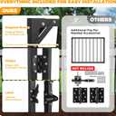 48 * 42in Heavy Duty Adjustable Outdoor Metal Deck Gate with Hinges & Latch