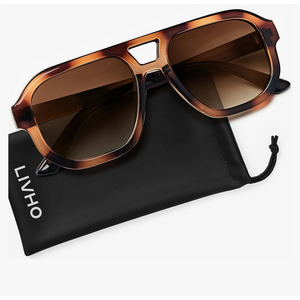 livho Trendy Polarized Square Aviator Sunglasses Women Men Square Eyewear Frame, Retro Sun Glasses for Women Men 2025 Shades