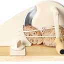 Brvclon Manual Bread Slicer for Homemade Sourdough,Adjustable Thickness,Hand Crank Bread Slicer with Stainless Steel Blade, Aluminum Alloy Frame & Solid Wood Base with Natural Wood Veneer Finish (Warm White)