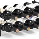 Stackable Wine Rack Countertop, 8 Bottles Wine Bottle Holder for Inside Cabinet, Small Tabletop Wine Holder Stand for Pantry Bar, 2-Tier Angle Adjustable Wine Bottle Rack for Tight Spaces