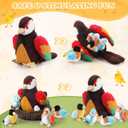 RoundFunny 7 Pcs Birds Stuffed Animals with Babies Egg and Nest 9.8 Inch Mommy Bird Forest Plush Toys Set Gifts for Kids Girls Boys Woodland Baby Shower Party Favors Birthday Classroom Prizes