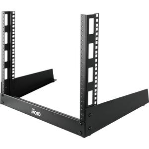 Tecmojo 2 Post 8U Desktop Sever Rack Small Open Frame Rack for 19 inch AV/Data/Audio/Studio Equipment Free Standing Home/Office Rack, Tapped Hole, Black