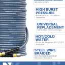 Pressure Washer Hose 200FT 3/8" for Cold and Hot Water 212F, with Swivel Quick Connect, 4500PSI Kink Resistant Grade Steel Wire Braided, Power Washer Hose With 2pcs M22-14mm Adapter